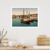 Frankrijk, schepen in Saint Malo Harbour Poster (Keuken)