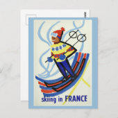  Frankrijk Ski Frans Reizen Briefkaart (Voorkant / Achterkant)