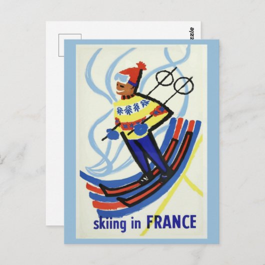  Frankrijk Ski Frans Reizen Briefkaart (Voorkant / Achterkant)