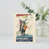  Frankrijk Ski Franse Alpen Treinreizen Briefkaart (Staand voorkant)