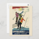  Frankrijk Ski Franse Alpen Treinreizen Briefkaart (Voorkant / Achterkant)