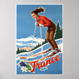 Frankrijk Ski Poster