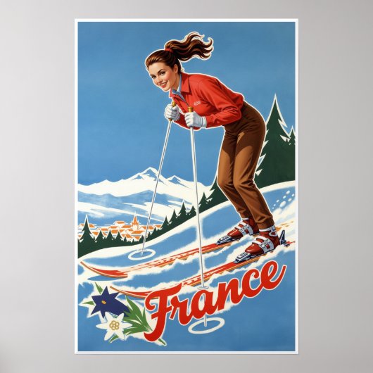 Frankrijk Ski Poster (Voorkant)