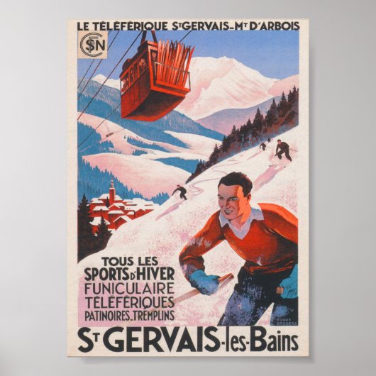 Frankrijk Ski Poster (Voorkant)