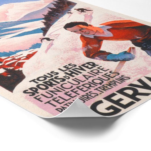 Frankrijk  Ski Poster (Hoek)