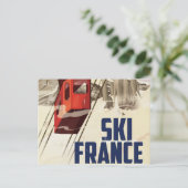 Frankrijk Skien vintage reisposter. Briefkaart (Staand voorkant)