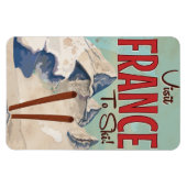 Frankrijk Skien Vintage reisposter Magneet (Horizontaal)