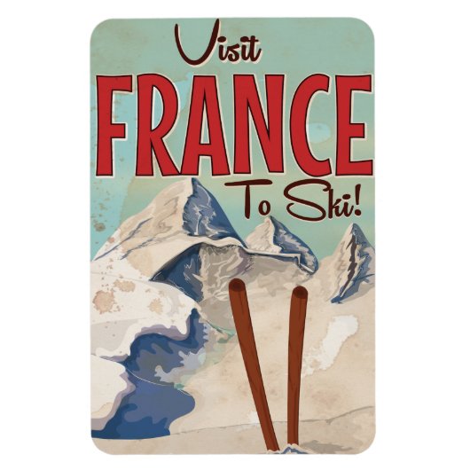 Frankrijk Skien Vintage reisposter Magneet (Verticaal)