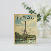 Frankrijk slaat de  Eiffeltoren in Parijs op Aankondigingskaart (Staand voorkant)