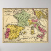 Frankrijk, Spanje, Portugal, Italië Poster (Voorkant)