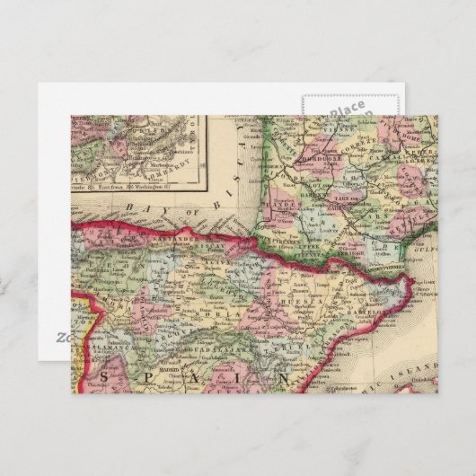 Frankrijk, Spanje, Portugal Kaart van Mitchell (Voorkant / Achterkant)