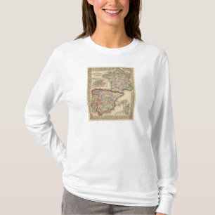 Frankrijk, Spanje, Portugal Kaart van Mitchell T-shirt