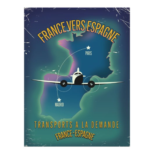 Frankrijk-Spanje vakantie-poster Foto Afdruk (Voorkant)