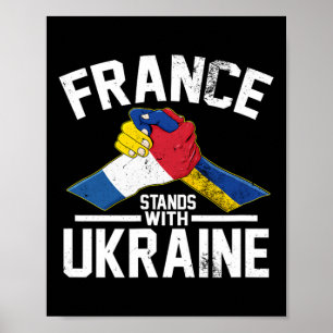 Frankrijk staat achter Oekraïne Oekraïense Franse  Poster