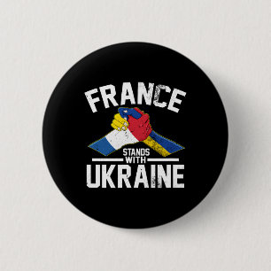 Frankrijk Staat Met Oekraine Oekraïense Franse Vla Ronde Button 5,7 Cm