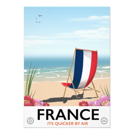 Frankrijk strand reisposter foto afdruk (Voorkant)
