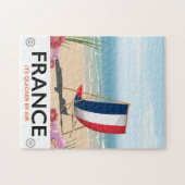Frankrijk strand reisposter legpuzzel (Horizontaal)