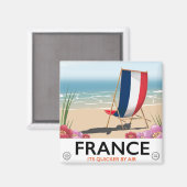 Frankrijk strand reisposter magneet (Voorkant / Achterkant)