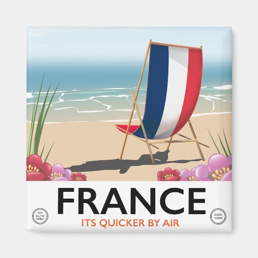 Frankrijk strand reisposter magneet (Voorkant)
