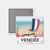Frankrijk strand reisposter magneet (Voorkant / Achterkant)