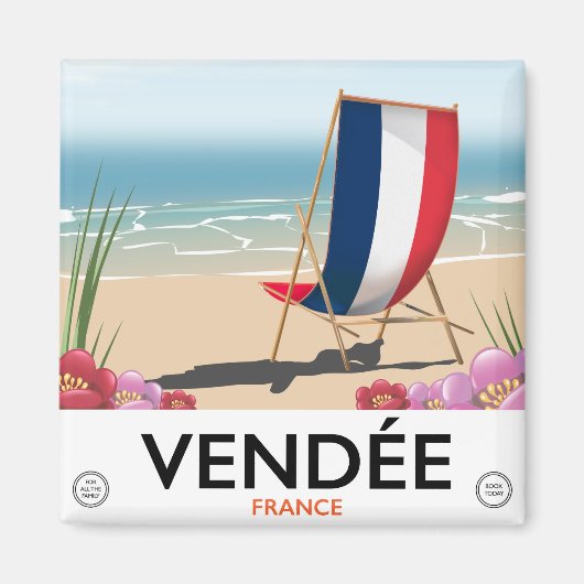 Frankrijk strand reisposter magneet (Voorkant)
