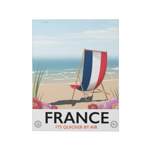 Frankrijk strand reisposter. notitieblok (Linkerzijde)