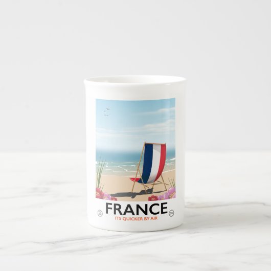Frankrijk strand reisposter porselein kop (Voorkant)