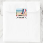 Frankrijk strand reisposter vierkante sticker (Tas)