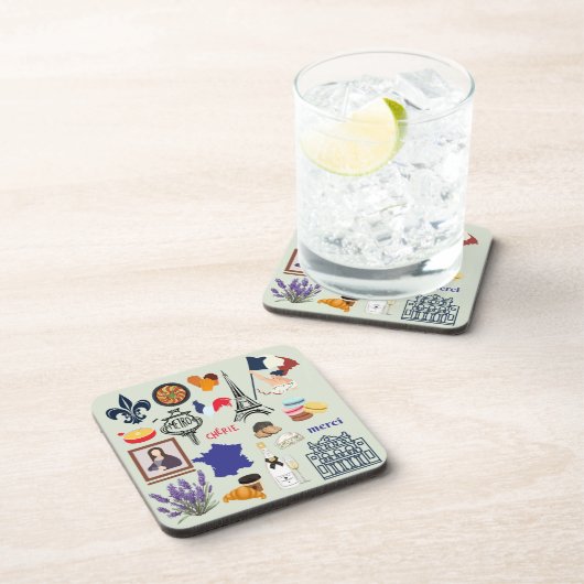 Frankrijk Symbolen Bier Onderzetter (Rechterzijde)