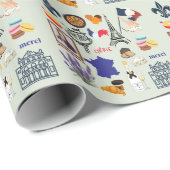 Frankrijk Symbolen Cadeaupapier (Rol Hoek)