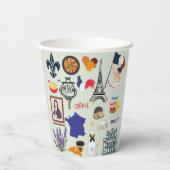 Frankrijk Symbolen Papieren Bekers (Achterkant)