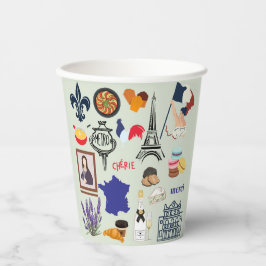 Frankrijk Symbolen Papieren Bekers