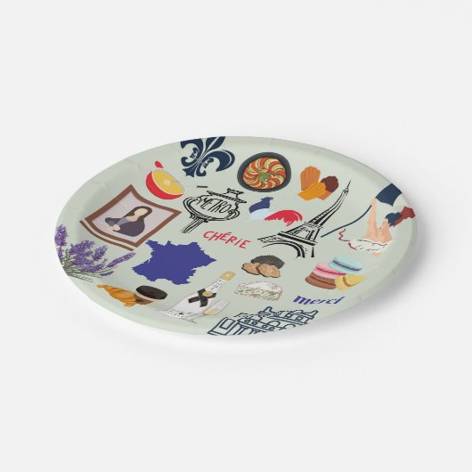 Frankrijk Symbolen Papieren Bordje (Gekanteld)