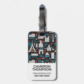 Frankrijk | Symbolen Patroon Bagagelabel (Achterkant verticaal)