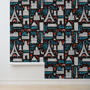 Frankrijk   Symbolen Patroon Behang