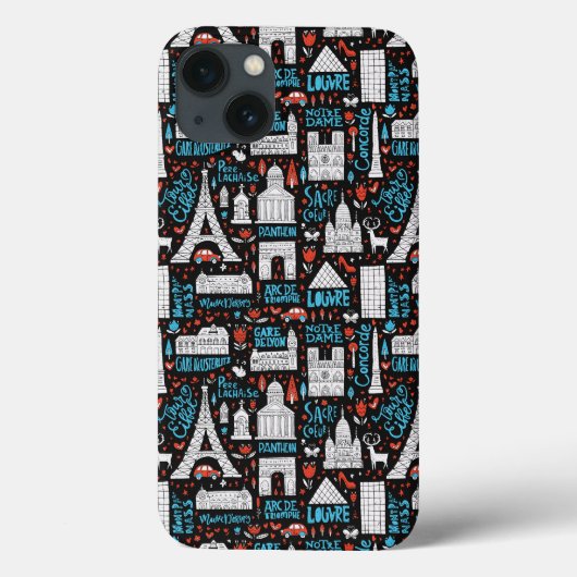 Frankrijk | Symbolen Patroon Case-Mate iPhone Case (Achterkant)