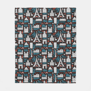 Frankrijk   Symbolen Patroon Fleece Deken