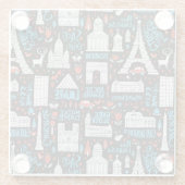 Frankrijk | Symbolen Patroon Glazen Onderzetter (Achterkant)