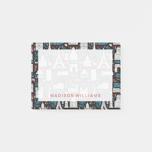 Frankrijk | Symbolen Patroon Post-it® Notes (Voorkant)