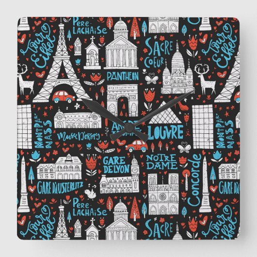 Frankrijk | Symbolen Patroon Vierkante Klok (Voorkant)