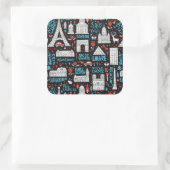 Frankrijk | Symbolen Patroon Vierkante Sticker (Tas)