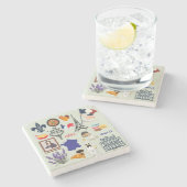 Frankrijk Symbolen Stenen Onderzetter (Zijkant)