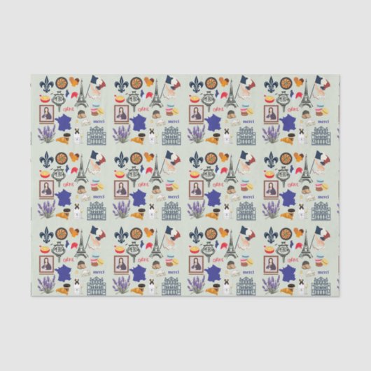 Frankrijk Symbolen Tissuepapier (Voorkant)