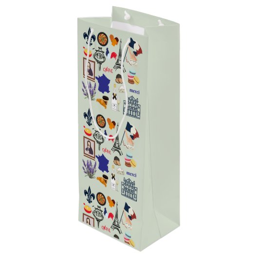 Frankrijk Symbolen Wijn Cadeautas (Achterkant Gekanteld)