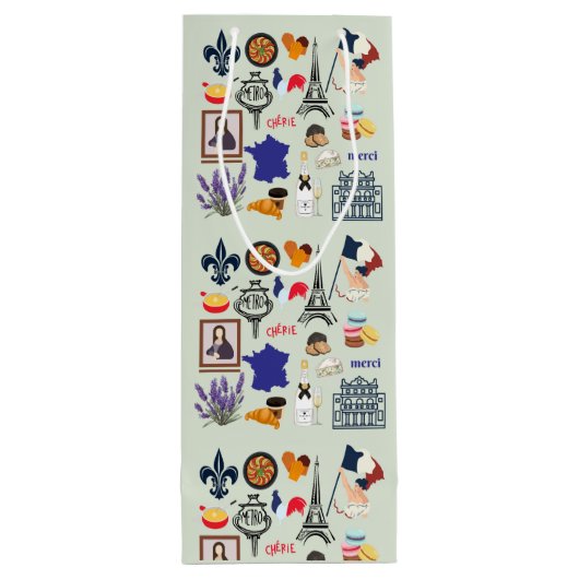 Frankrijk Symbolen Wijn Cadeautas (Achterkant)