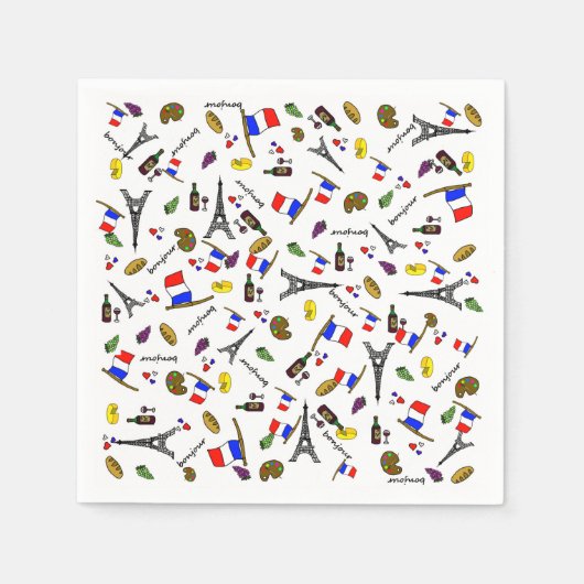 Frankrijk Themapapier servetten (Voorkant)