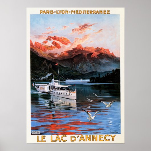 FRANKRIJK  toerisme LAC D' Annecy Poster (Voorkant)