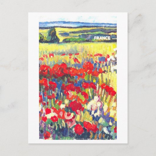 Frankrijk Travel Poster Briefkaart (Voorkant)