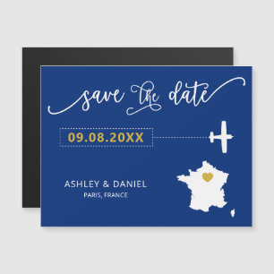 Frankrijk Trouwen Save the Date Kaart, Kaart Magnetische Uitnodiging