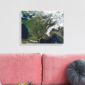 Frankrijk vanuit de ruimte canvas afdruk (Insitu (Woonkamer))